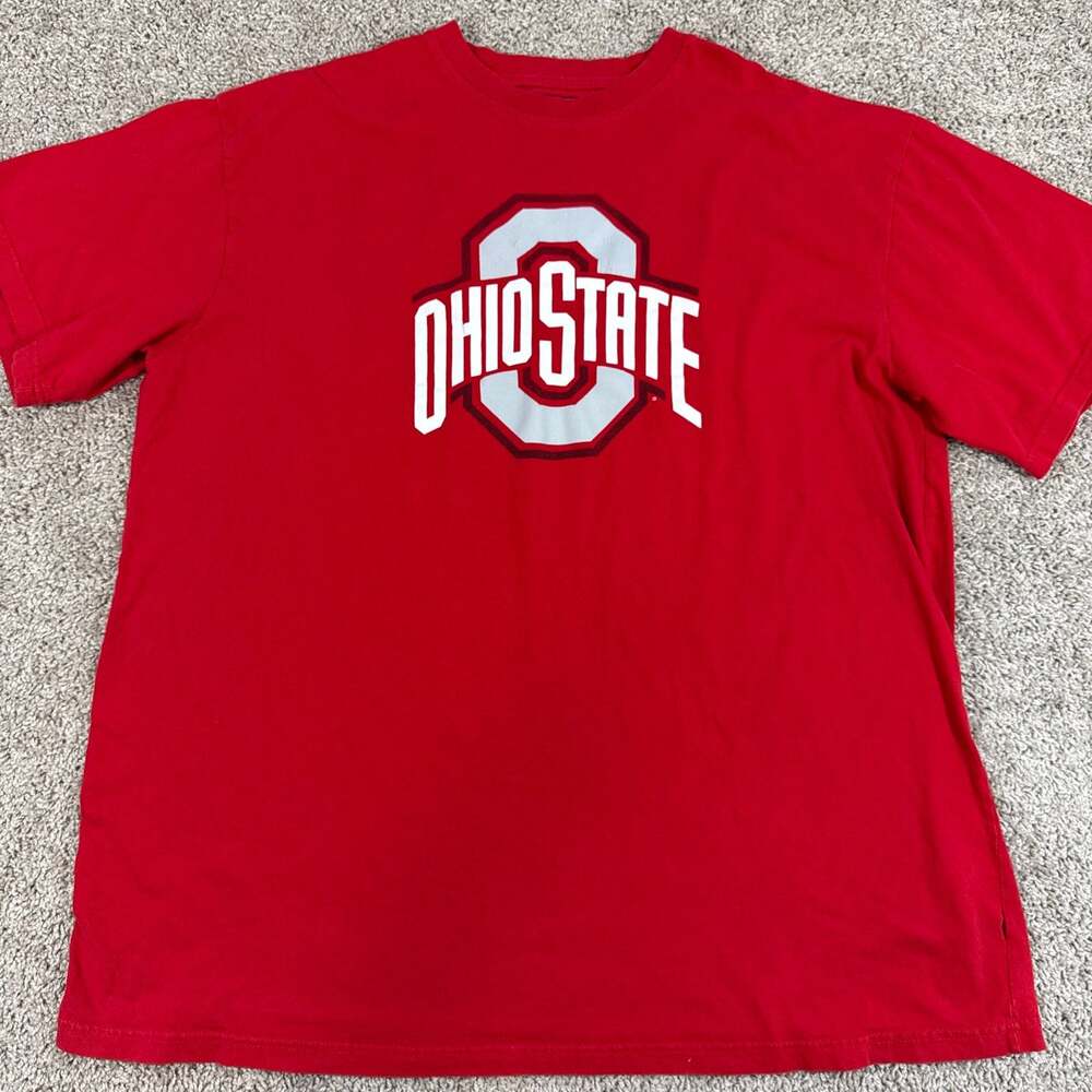Ohio State Buckeyes Shirt Mens 2XLT Red NCAA Logo Big Tall College‎ Tee EUC